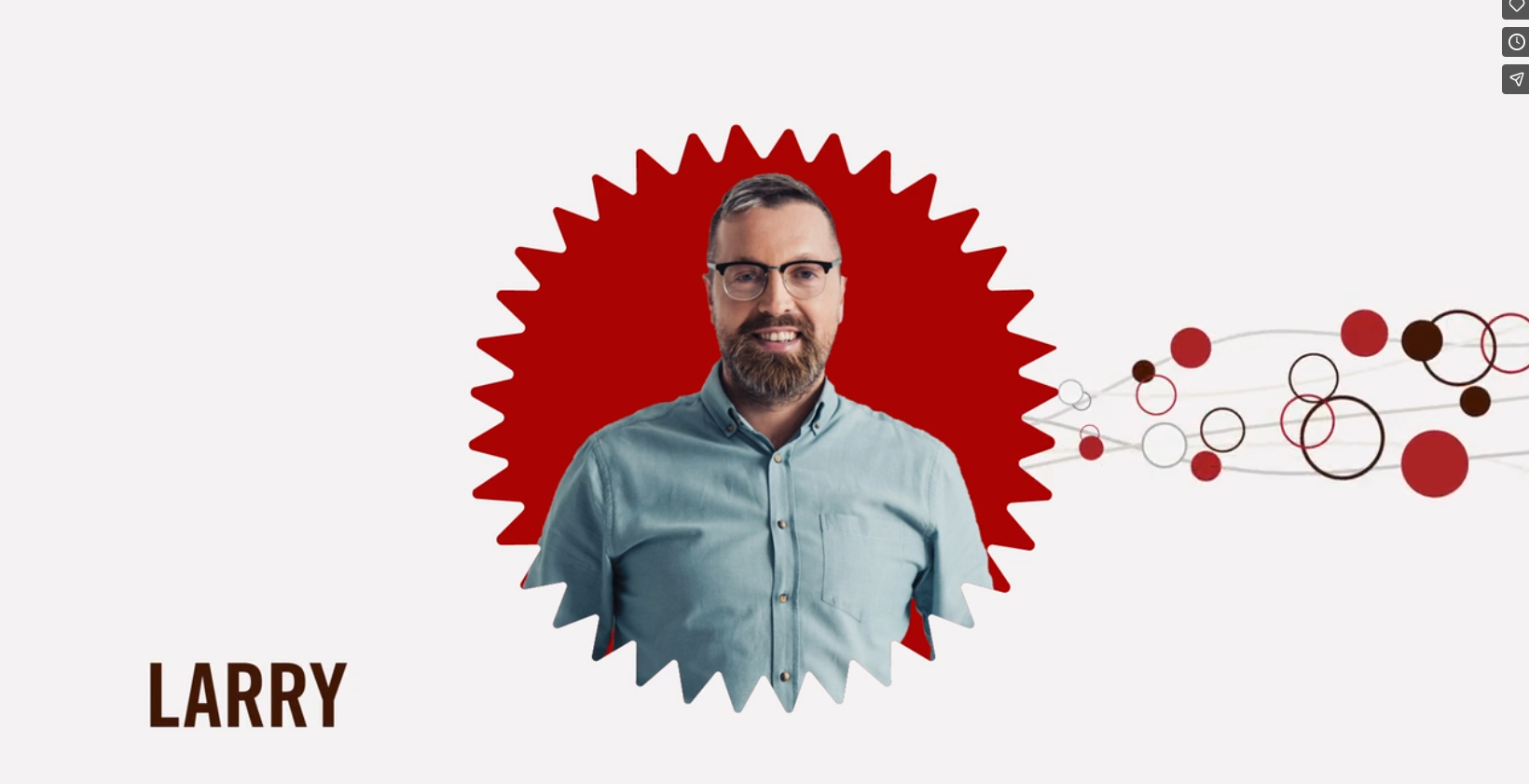 Chipotle Customer Journeys thumbnail showing Larry in a red burst with animated loyalty graphics.