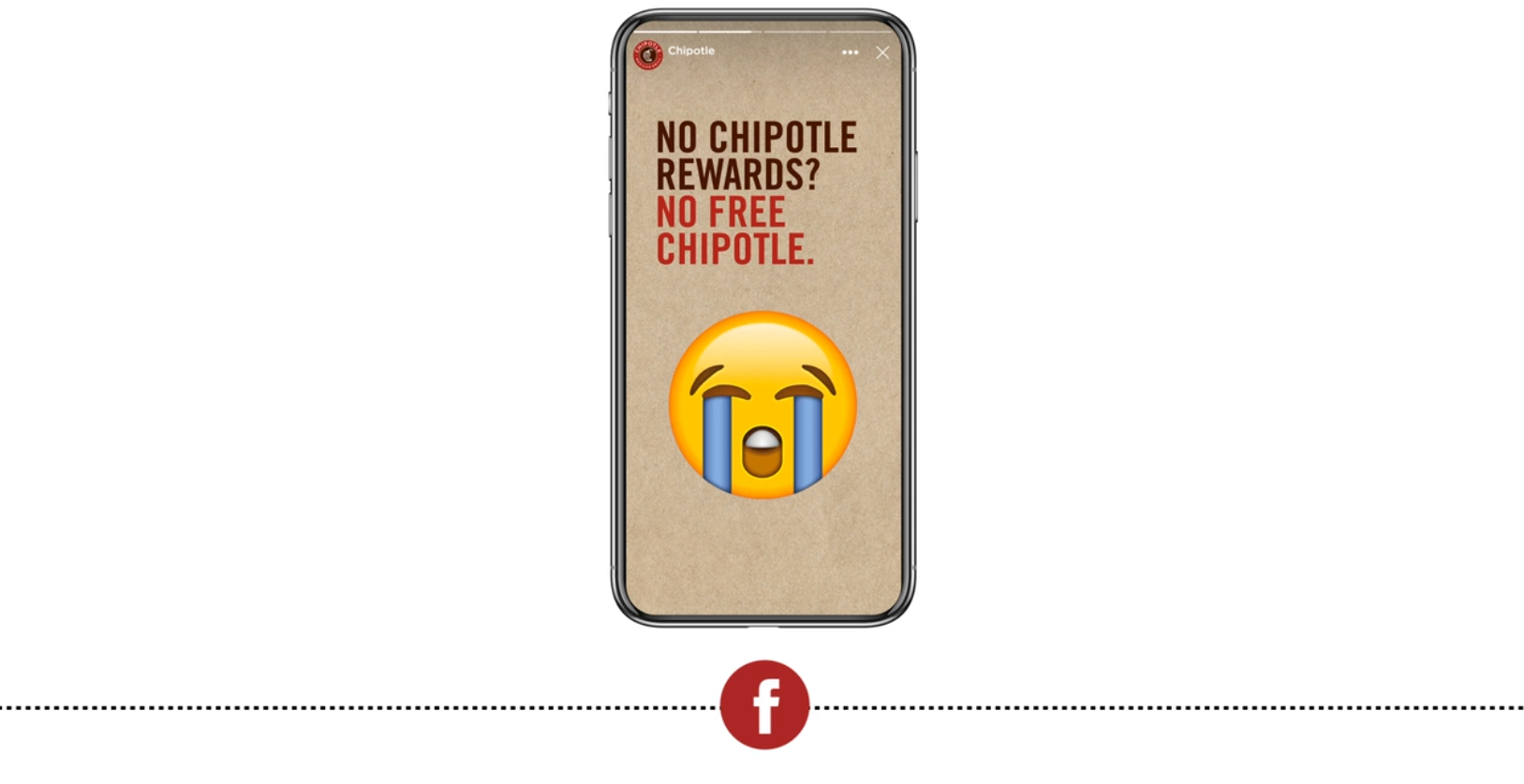 Chipotle Customer Journeys thumbnail showing a Chipotle Rewards social story on a phone.