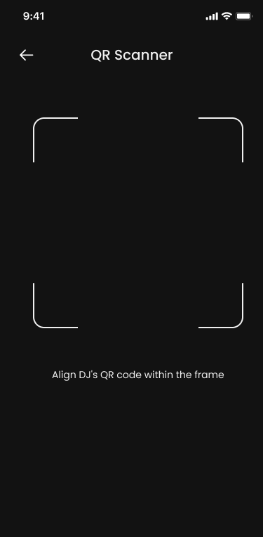 QR scanner screen